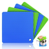 Silicone Square Pot Holder Honeycomb Placemat Non-Slip Heat Insulation Pad Coaster