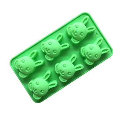 6 Cavity Silicone Bunny Mold Handmade Soap Mold Ice Cube Tray Chocolate Mold