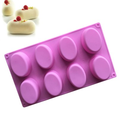 8 Cavity Silicone Oval Soap Mold Ice Cube Tray Chocolate Silicone Cake Mold DIY Handmade Soap Mold