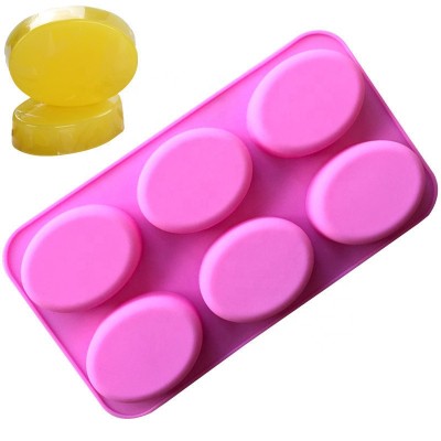 6 Cavity Oval Silicone Handmade Soap Mold Silicone DIY Baking Mold