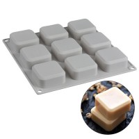 9 Cavity Square Silicone Soap Mold Chocolate Mold Ice Cube Mold