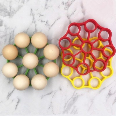 New 9 Cavity Silicone Egg Tray Egg Holder Pressure Cooker Egg Rack Pot Holder Multifunction Heat Insulated Pad