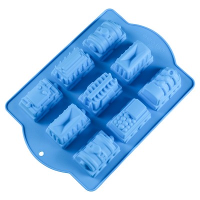 9 Cavity Train Cake Mold Chocolate Ice Cake Mold Silicone Handmade Soap Mold