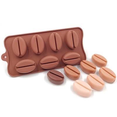 7 Cavity Coffee Bean Chocolate Mold Ice Cake Mold Silicone Handmade Soap Mold